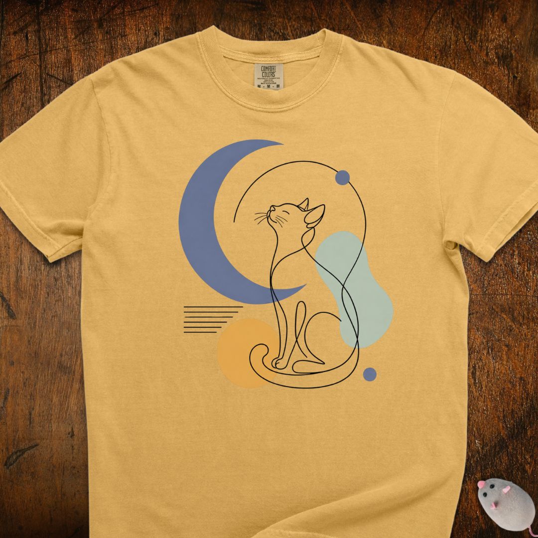 Stargazing Cat Silhouette T-Shirt
