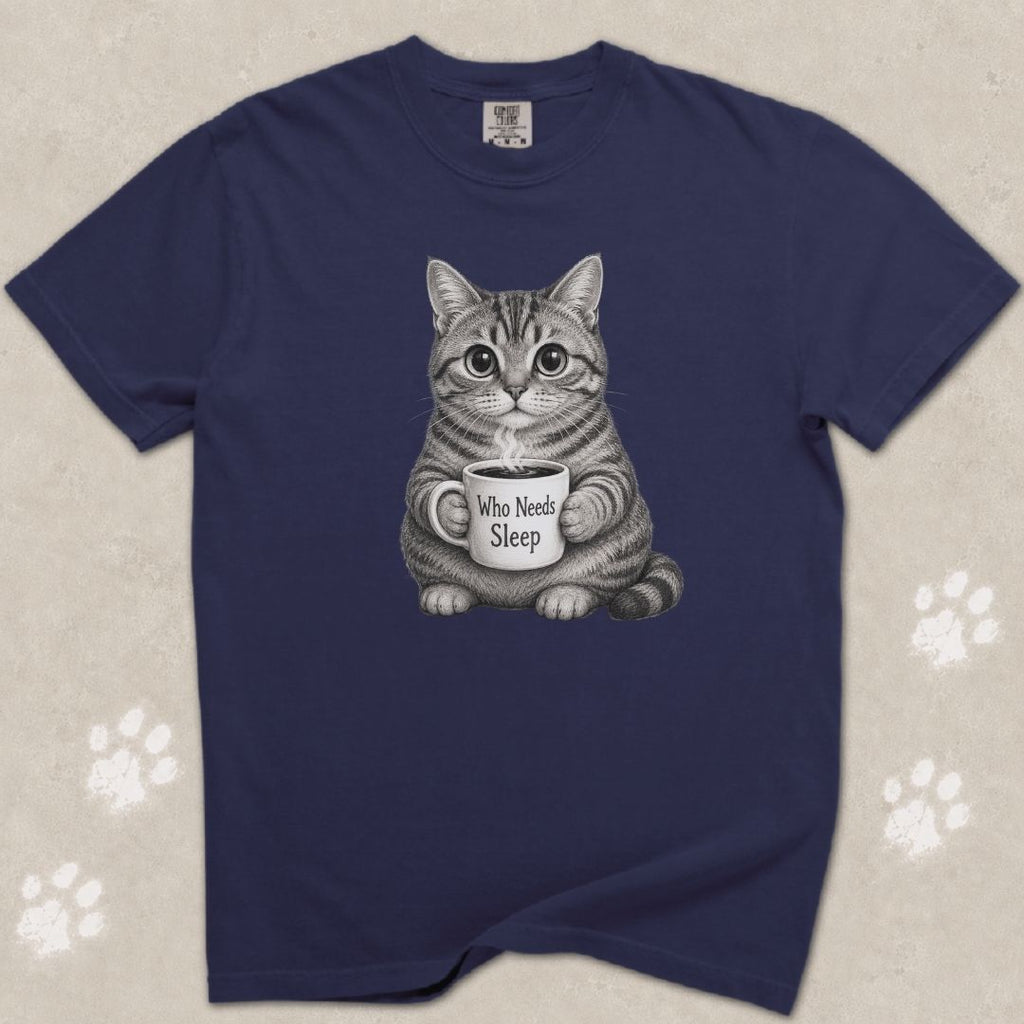 Who Needs Sleep Cat T-Shirt
