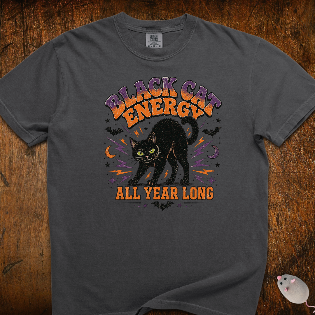 Black Cat Energy All Year Long T-Shirt
