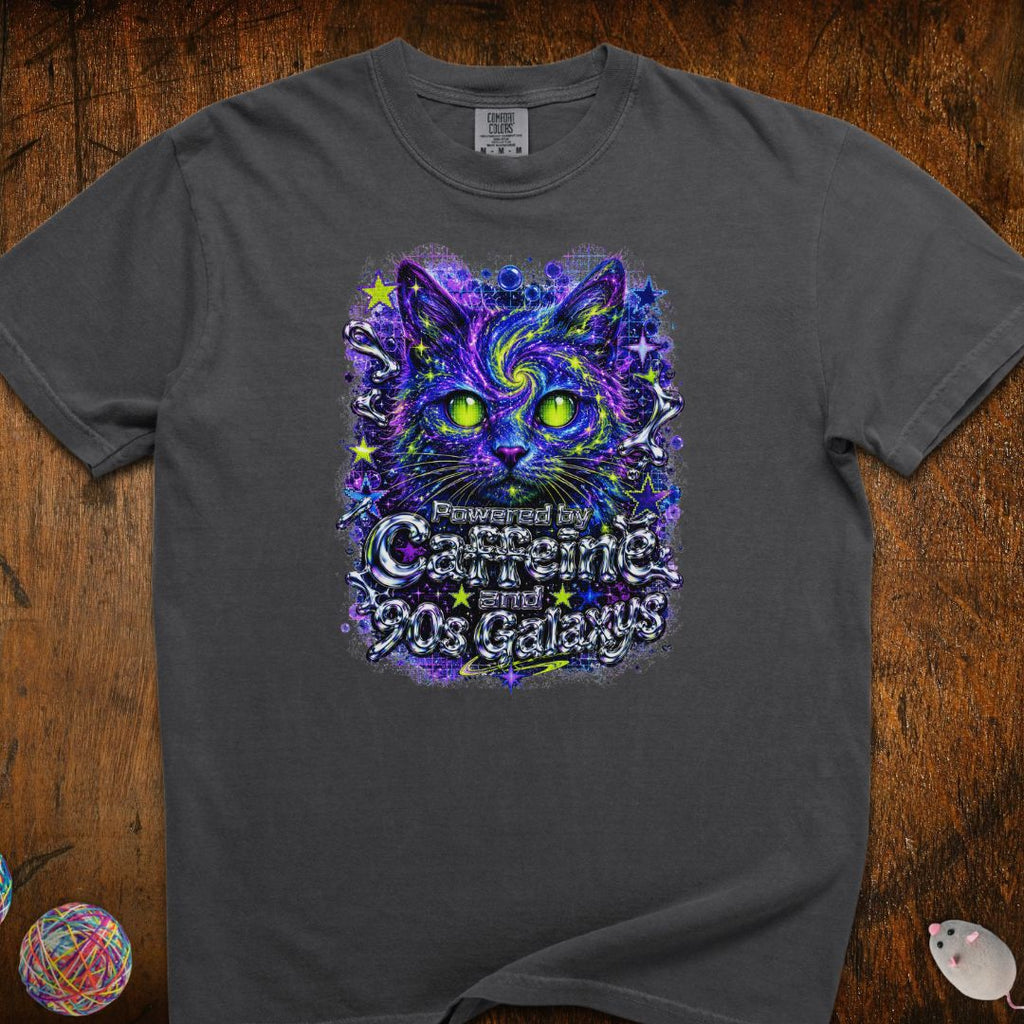 Powered By Caffeine and 90s Cat T-Shirt