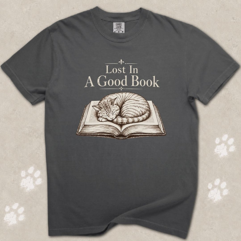 Lost In A Good Book Cat T-Shirt
