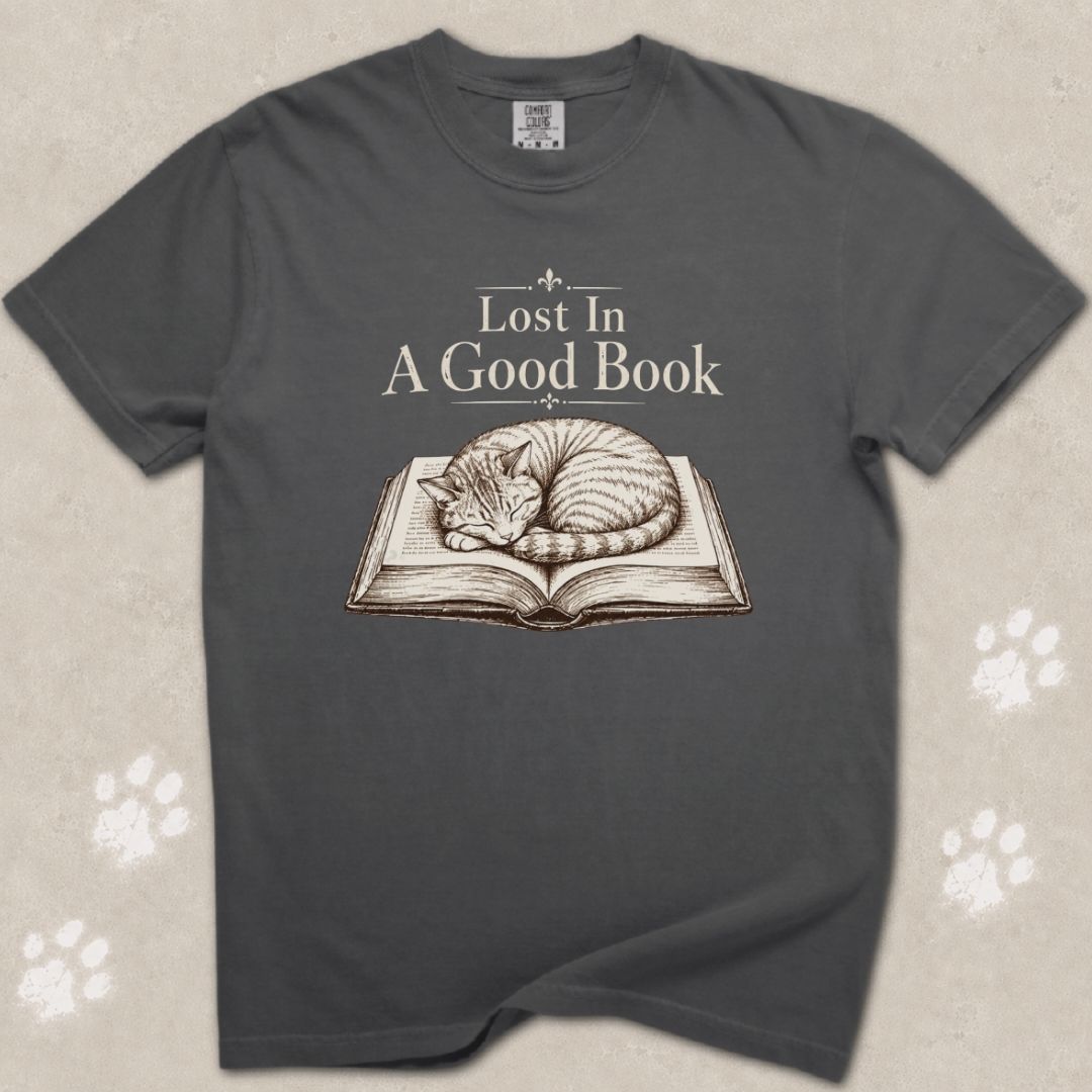 Lost In A Good Book Cat T-Shirt