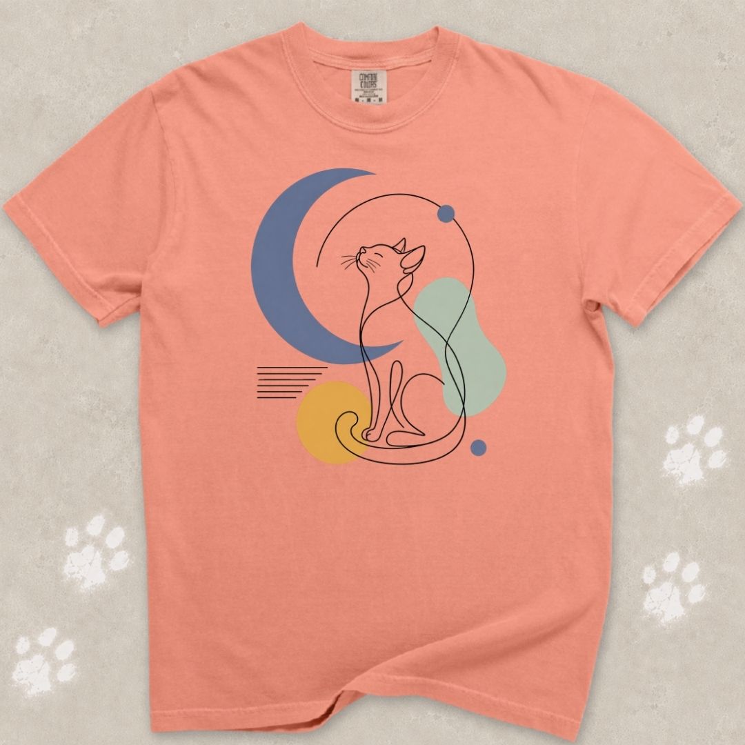 Stargazing Cat Silhouette T-Shirt