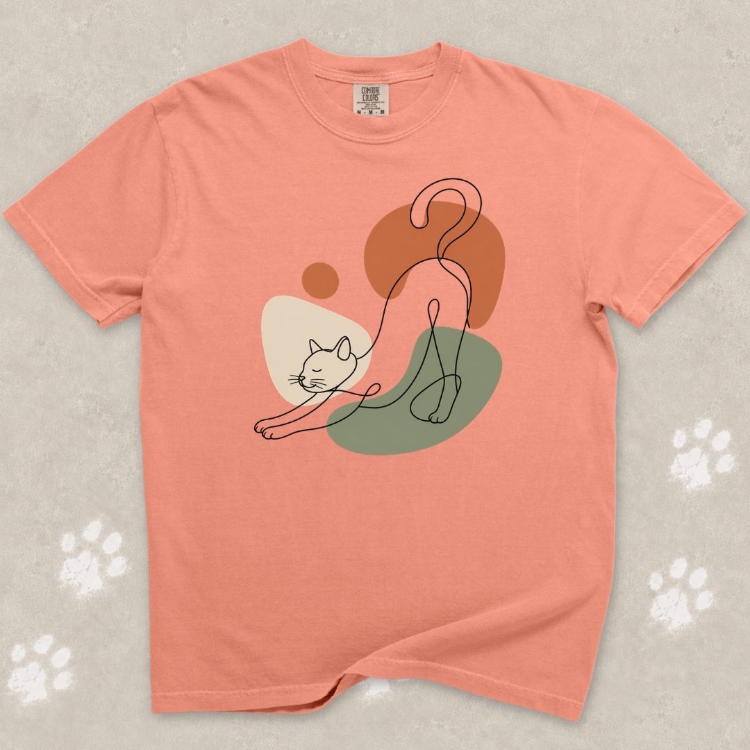 Stretching Cat Silhouette T-Shirt