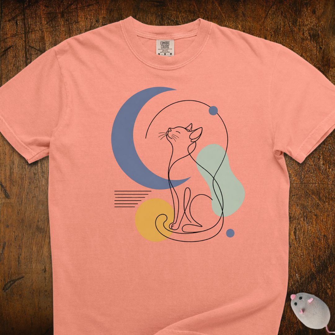 Stargazing Cat Silhouette T-Shirt