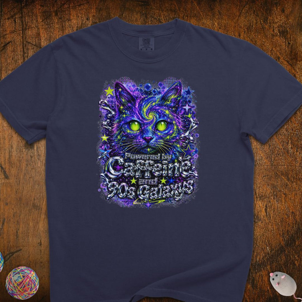 Powered By Caffeine and 90s Cat T-Shirt