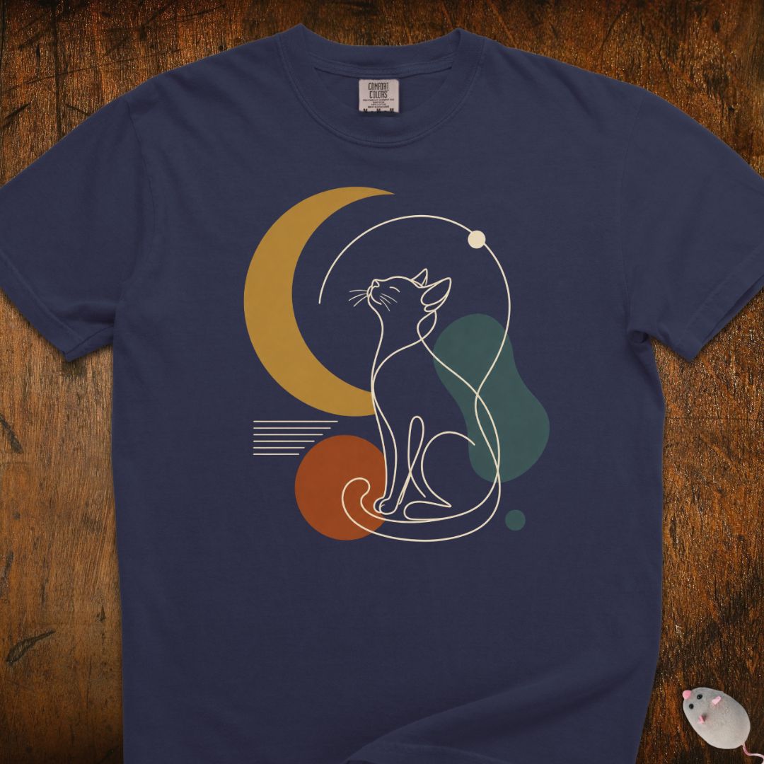 Stargazing Cat Silhouette T-Shirt