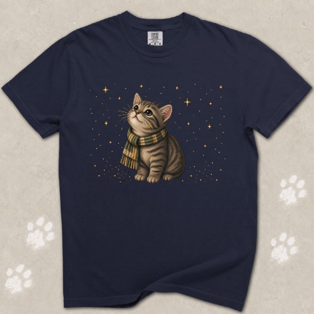Pixel Star Gazer Cat T-Shirt