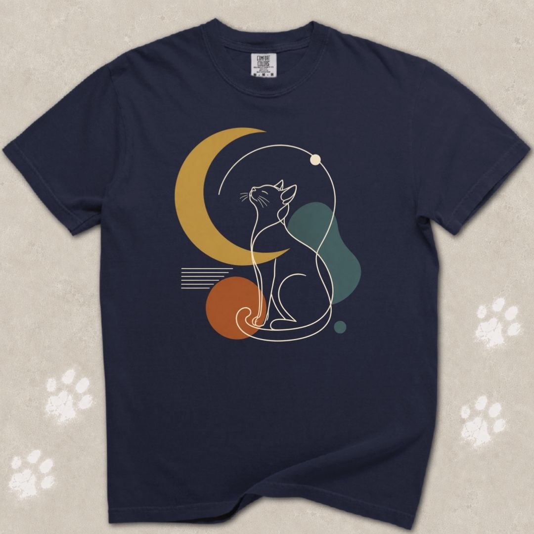 Stargazing Cat Silhouette T-Shirt