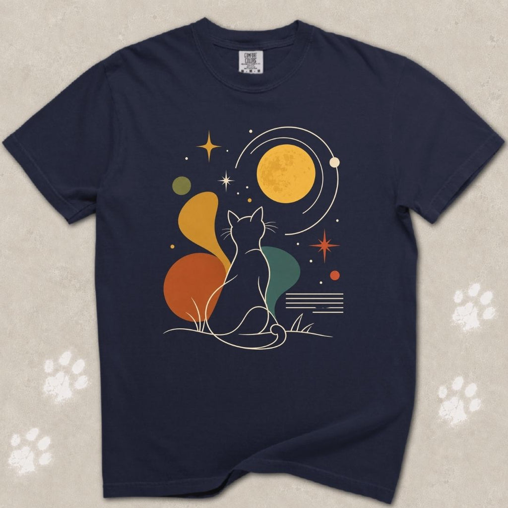 Moon Gazing Cat T-Shirt