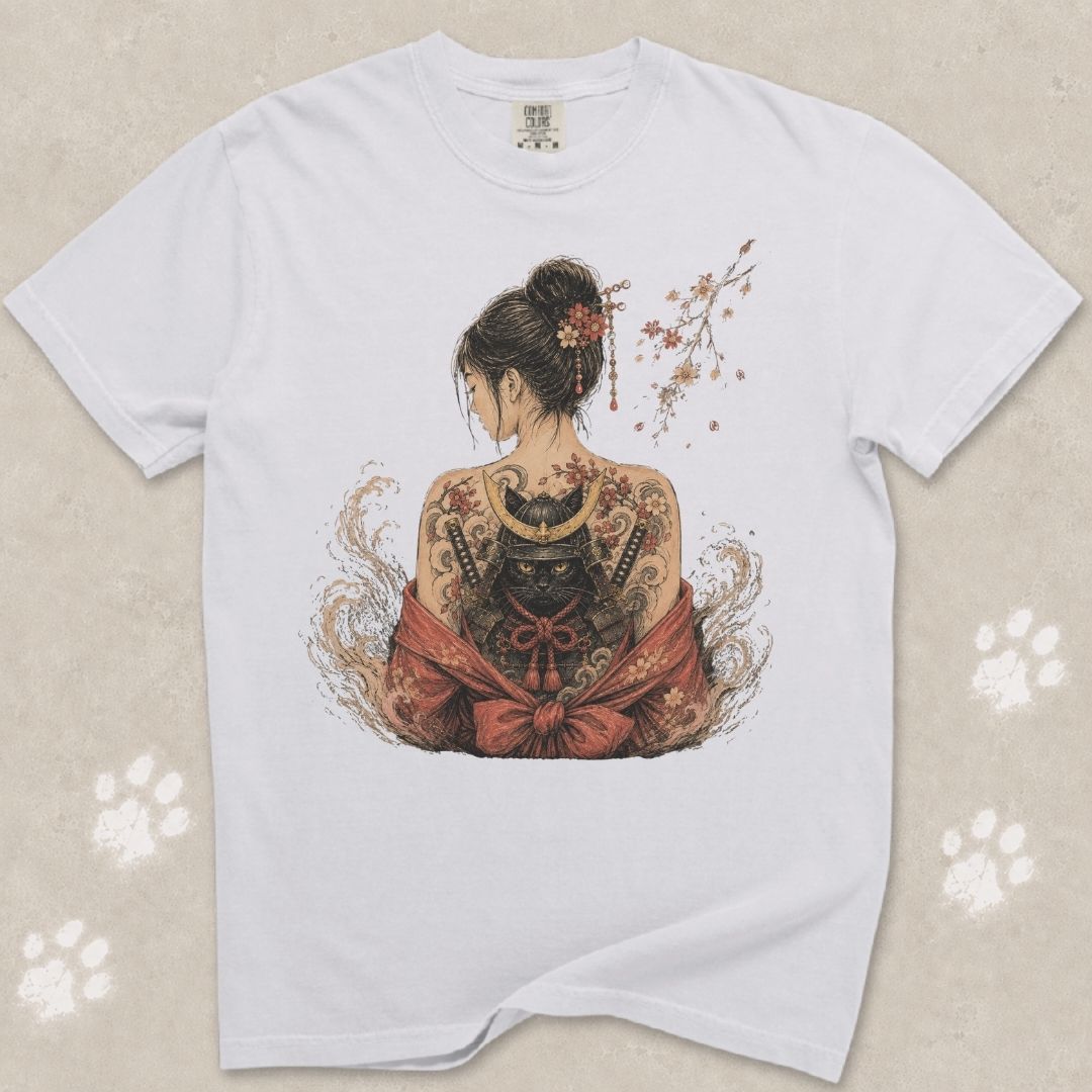 Geisha Cat Tattoo T-Shirt